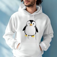 Cartoon Penguin Hoodie Printed Cute Penguin Lover Gift Men's Long Sleeve Hooded