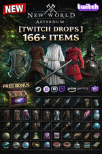 New World Aeternum Twitch Drops Skins Bundle – 166+ Items – All Regions New World Aeternum Twitch Drops Skins Bundle – 166+ Items – All Regions
