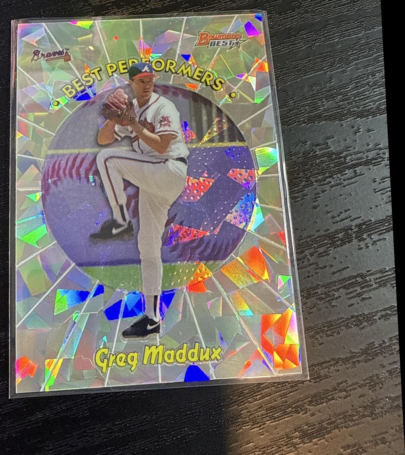 2018 Bowman's Best Greg Maddux #98BP-GM 1998 Performers Atomic Refractor Braves