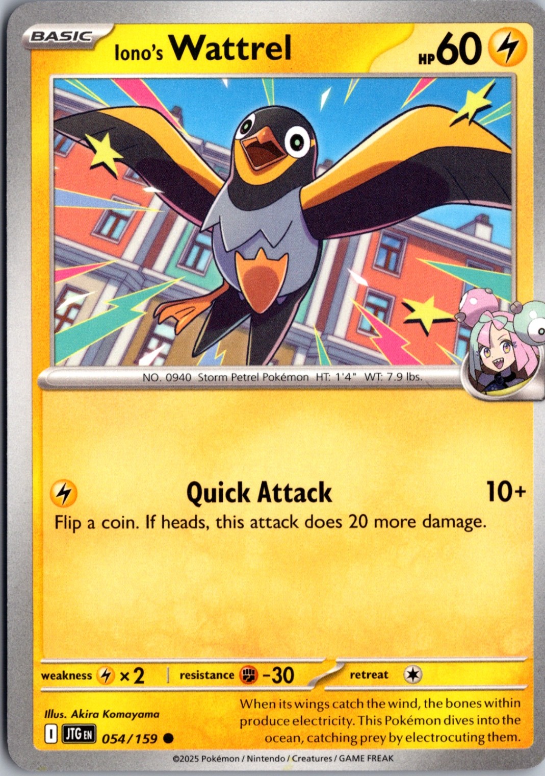 Iono's Wattrel Normal Common SV09: Journey Together 054/159 NM