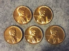 1945, 1955S, 1956D, 1958, 1958D   AU/BU Wheat Pennies