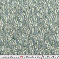 Blank Quilting Florals Green Blue Cotton Fabric by the HALF YARD 18" x 43"