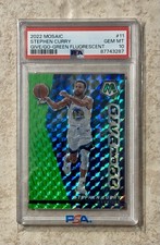 2022 Mosaic Stephen Curry #11 Give and Go Green Fluorescent #d/10 PSA 10 GEM