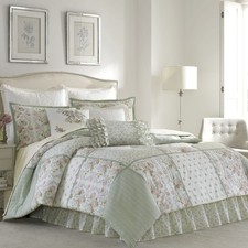 Laura Ashley - Full Comforter Set, Reversible Cotton Bedding with Matching Sh...
