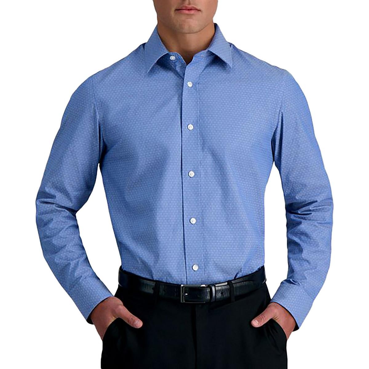 Мужская синяя рубашка на пуговицах с фактурой Haggar 15-15,5 34/35 BHFO 3148