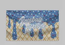 NEW Baseball Lifestyle Flag Ice Cream Red White Blue Stars