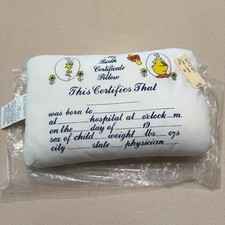 New Vintage Chick Egg Birth Certificate Nursery Infant Pillow Baby Announcement