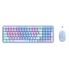 Wireless Keyboards and Mouse Combos, UBOTIE Colorful Gradient Rainbow Colored...