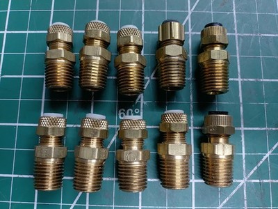 (10) Mixed Brands 1VPE2 Polytube Brass 5/16'' Compression to Male 1/4 NPT