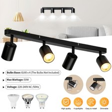 4 Way Ceiling Spotlight Adjustable Kitchen Bar Spot Light LED GU10 Bulbs Lamp