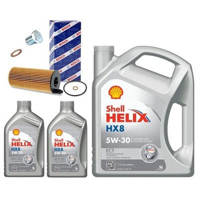 7L SHELL HELIX HX8 5W30 BOSCH FILTER SERVICE KIT FOR BMW X6 F16 3.0 xDRIVE 12-19
