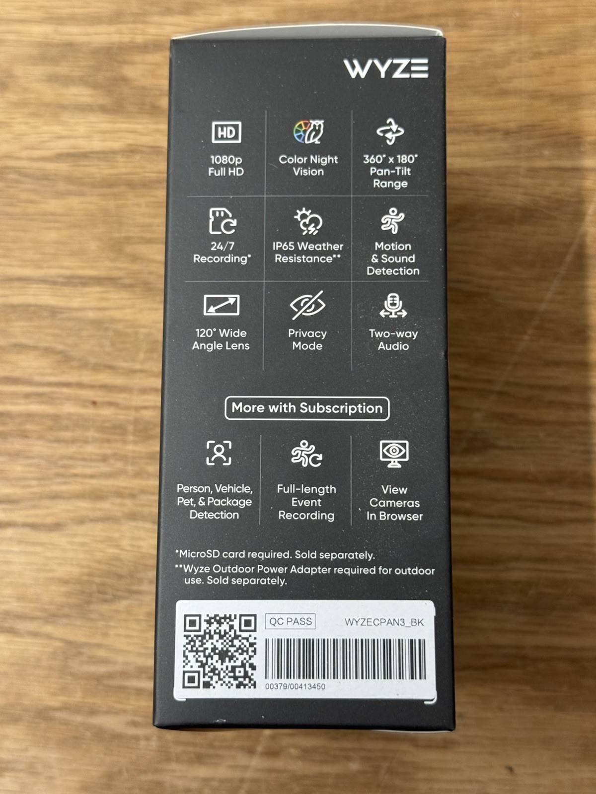 Cam Pan v3 Indoor/Outdoor IP65 1080P 360° Pan/Tilt/Zoom Wi-Fi Smart Home NEW