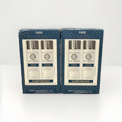 Lot Of 2 Go Gray ~Clarifying Duo Charcoal ~6 oz Shampoo & Conditioner Set ~New~