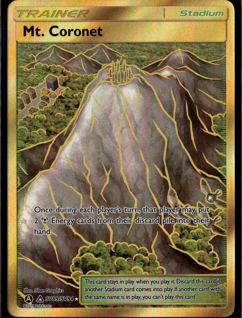 Mt. Coronet Shiny Holo Rare Hidden Fates: Shiny Vault SV89/SV94 Stadium Holofoil