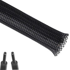 25ft-1/2 inch PET Expandable Braided Cable Sleeve Wire Loom, Wire Sleeving fo...