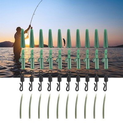 Leads Clip Fast Change Swivels Tail Rubber 40pcs Anti Entanglement Sleeves