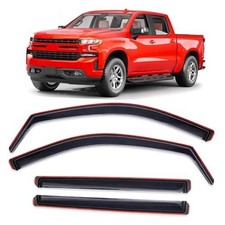 in-Channel Extra Durable Rain Guards Fit for Truck Silverado 2019 Crew Cab