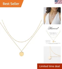 Customizable Length 18K Gold Layered Heart Necklace - Perfect Gift for Her