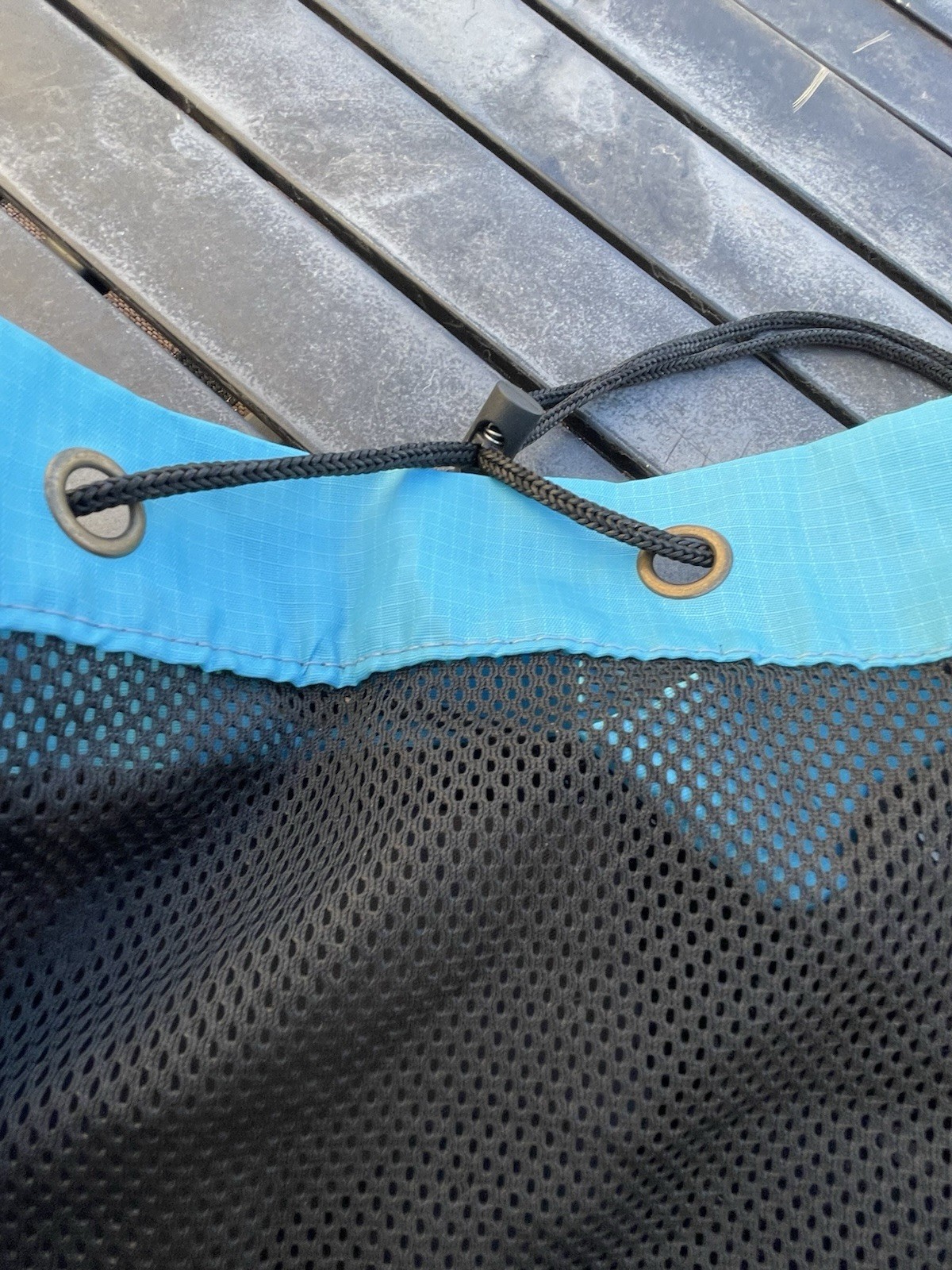 🔥 Large Blue Mesh Drawstring Backpack Rock Climb… - image 6