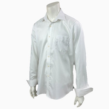 Forsyth of Canada Men  s French Cuff Dress Shirt White 17.5 x 35 Non-Iron Cotton