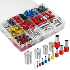 1000PCS Wire Ferrule Kit Copper Crimp Terminals Insulated Pin Cord End Connec...