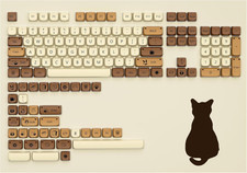 XVX Cute Cat Keycaps, Thick PBT Keycap Mao Profile, 141 Keys Keyboard Keycaps, D