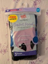 Hanes Ultimate Comfort Period Moderate Brief Panty - 3 Pack Size 9/2XL