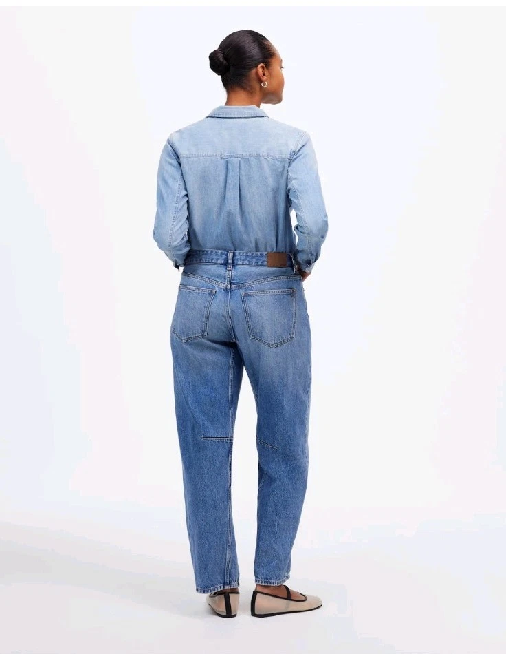 NWOT Madewell Women's The Petite Curvy Darted Barrel-Leg Jean Sz 28P Fall - Image 4 of 4