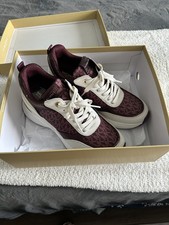 Michael Kors Burgundy and White Sneakers 8.5