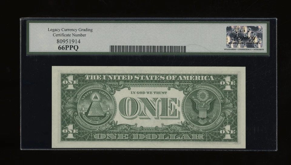 DBR 1963-A $1 FRN Boston STAR Gem Fr. 1901-A* Legacy 66 PPQ Serial A09285062* - Image 2 of 2