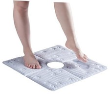 Bathtub Mat Non Slip: Soft Safety Foam Bath  21" x 21" Square 21x21" White