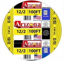100 FT 12/2 Type NM-B Copper. 12 AWG, 2 Conductors with Ground. Insulated Ja...