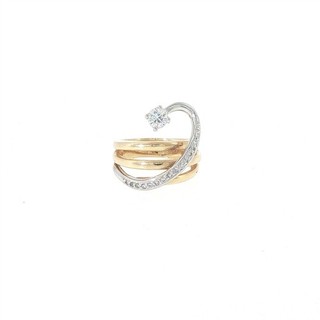 VINTAGE SONIA B DIAMOND BYPASS COCKTAIL RING 0.56CTTW 14K YELLOW GOLD SIZE 6