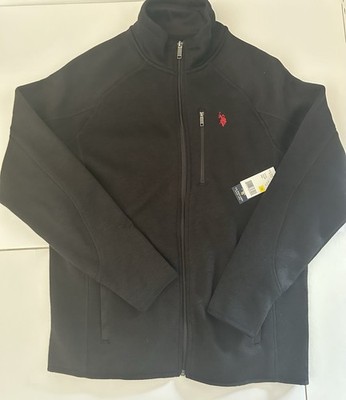 US Polo Assn Men's Long Sleeve Full Zip Sweatshirt Jacket Black Size M NWT