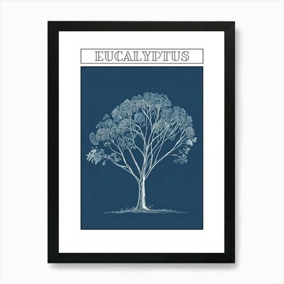 Eukalyptusbaum minimalistische Zeichnung gerahmtes Wandbild Poster Leinwanddruck Bild