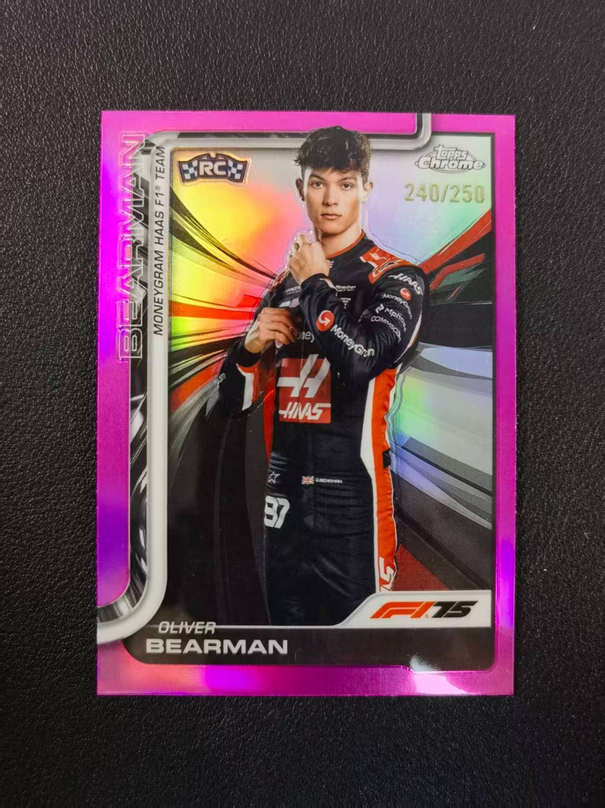 2025 Topps Chrome Formula 1 F1 Oliver Bearman RC Pink 240/250 #14 XYDK