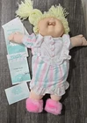1982/83 Cabbage Patch Kids Blond Hair Female Doll Nightgown Slippers Paperwork