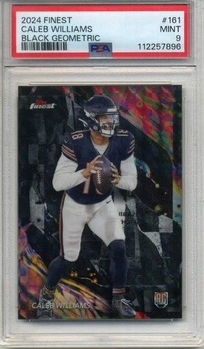 2024 TOPPS FINEST #161 CALEB WILLIAMS BLACK GEOMETRIC RC #'d 19/20 PSA 9