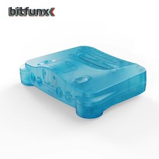 Bitfunx Ice Blue Transparent Replacement Shell Case Housing for Nintendo N64