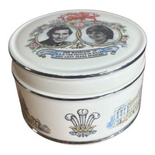 VTG 1981 Sadler Marriage of Charles and Diana Commemorative Trinket Box 7x9.5 cm