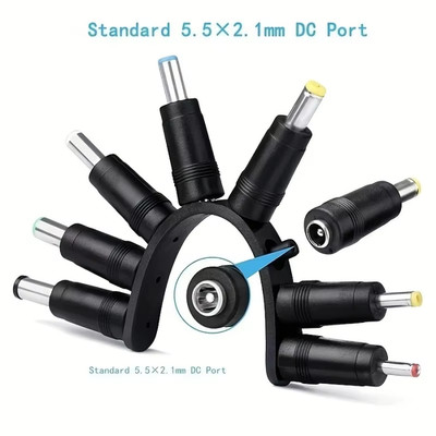 8er PACK MULTI DC NETZTEILSTECKER VON 5,5 X 2,1 MM AUF 3,5/4/4,8/6,0/6,3/2,5