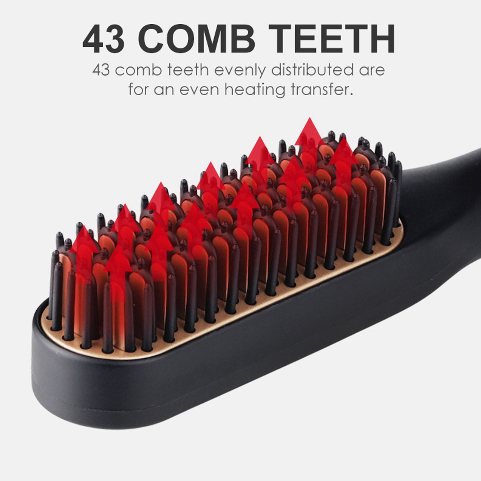Electric Beard Straightening Comb Beard Straightener Brush For Men 100‑240VUS