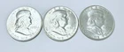 FRANKLIN HALF DOLLAR LOT OF 3 - 90% SILVER #4859