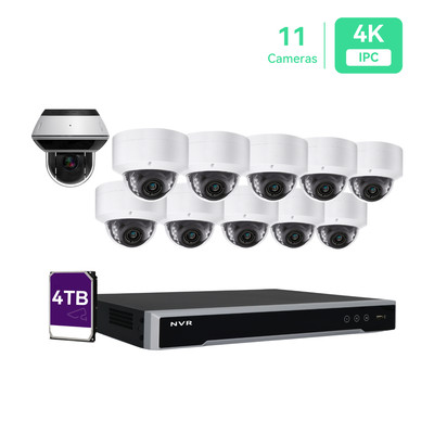 LINOVISION 16CH PoE IP Security Camera System with 6MP PoE Dome and PTZ Cameras