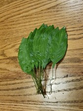 24 VTG UNUSED 1950S EMBOSSED 3.5" LEAVES ON WIRE MILLINERY FLOWER CRAFTS