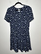 Laura Ashley Vintage Women’s Blue Floral Cottage Core Fit Flare Dress Size 10