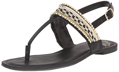 Fergalicious Womens Frazzel Flat Toe Thong Sandal Size 6.5 M US Black