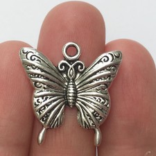 925 Sterling silver 22" necklace charm BUTTERFLY pendant women female FREE GIFT