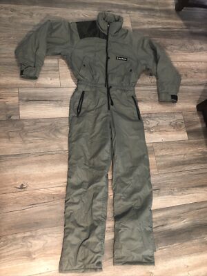 Vtg 80s Anzi Besson One piece Apres SKI SUIT Snow Bib Retro Snowsuit Adult SMALL