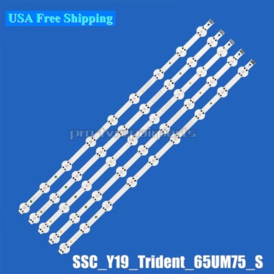 5Pcs LED strips For LG 65UM7300PUA 65UM7450PLA 65UM7400PLA 65UM7340PVA 65UM73